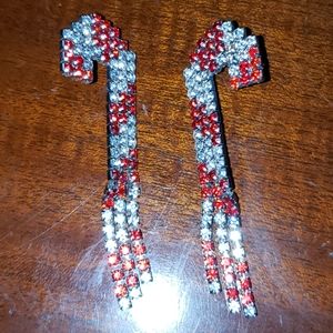 Cute, shiny, candy cane earrings
